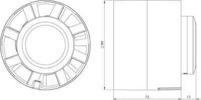 Europlast De perete Ventilator de Baie 100mm Alb