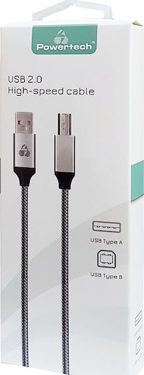 Powertech USB 2.0 Cablu USB-A de sex masculin - USB-B de sex masculin Gri 1.5m PTR-0075
