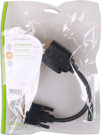 Nedis Converter DVI-I male to VGA 2x female 1pcs (CCGP32952BK02)