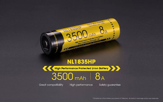 NiteCore NL1835HP Wiederaufladbare Batterie 18650 Li-Ion 3500mAh 3.6V 1Stück
