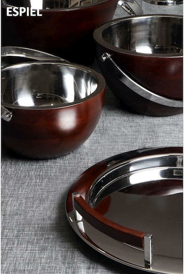Espiel Stainless Steel Rectangular Serving Tray with Handles in Silver Color 49x37x9cm GET108 1pcs