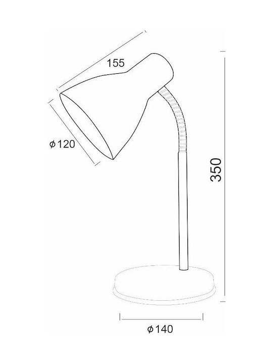 Aca LED Bürobeleuchtung mit flexiblem Arm in Schwarz Farbe