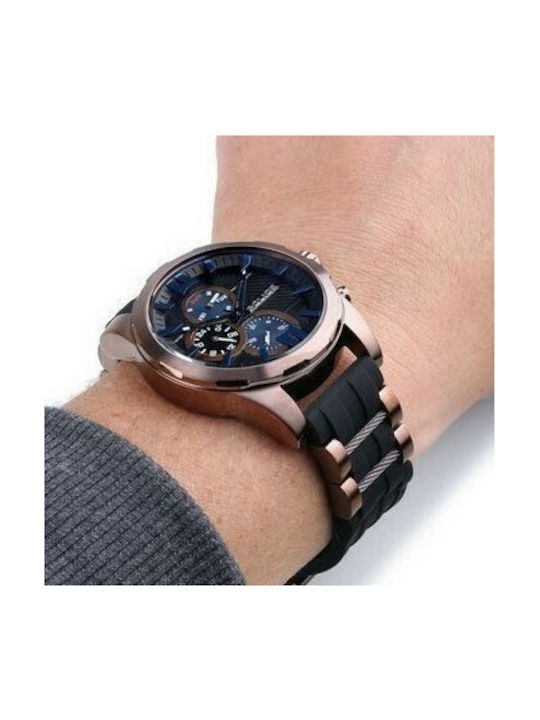 Police Kediri Uhr Chronograph Batterie mit Schwarz Metallarmband