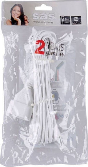 SAS Extension Cable Cord 2 x 0.75mm²/5m White