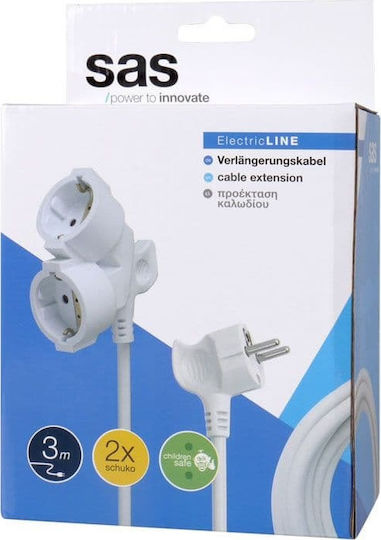 SAS Extension Cable Cord 3 x 1.5mm²/3m White