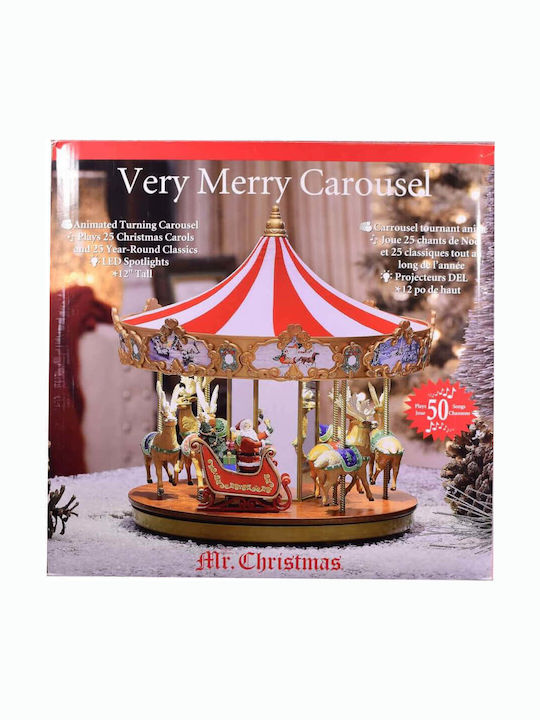 SP Souliotis Very Merry Carousel Mr Christmas Χριστουγεννιάτικο Φωτιζόμενο Διακοσμητικό Καρουζέλ Ρεύματος με Μουσική