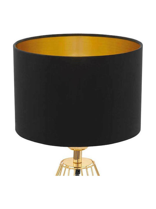 Eglo Metal Table Lamp for Socket E14 LED with Black Shade and Gold Base
