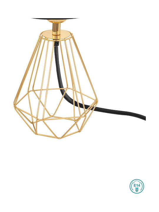 Eglo Metal Table Lamp for Socket E14 LED with Black Shade and Gold Base
