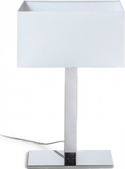 Rendl Light Studio Plaza M Table Πορτατίφ με Λευκό Καπέλο και Ασημί Βάση