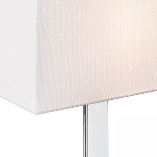Rendl Light Studio Plaza M Table Πορτατίφ με Λευκό Καπέλο και Ασημί Βάση