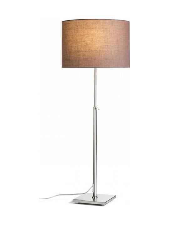 Rendl Light Studio Edika Table Metal Lampă de masă pentru Soclu E27 cu Abajur Maro și Bază Argintiu