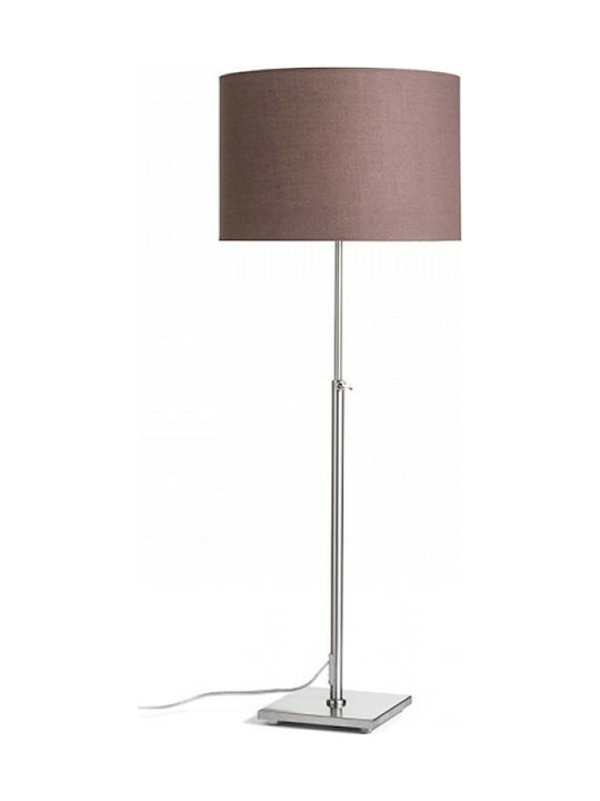 Rendl Light Studio Edika Table Metal Lampă de masă pentru Soclu E27 cu Abajur Maro și Bază Argintiu