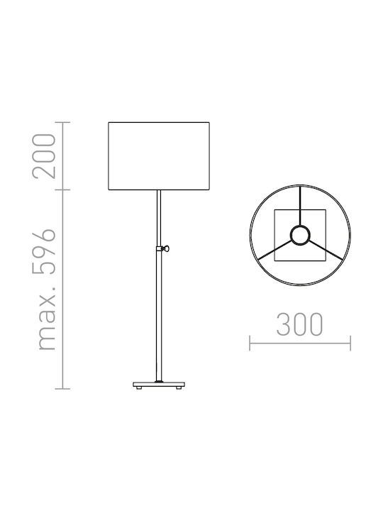 Rendl Light Studio Edika Table Metal Lampă de masă pentru Soclu E27 cu Abajur Maro și Bază Argintiu