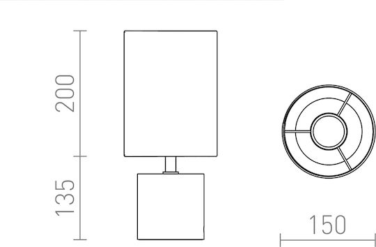 Rendl Light Studio Camino Table With Shade Πορτατίφ με Λευκό Καπέλο και Λευκή Βάση
