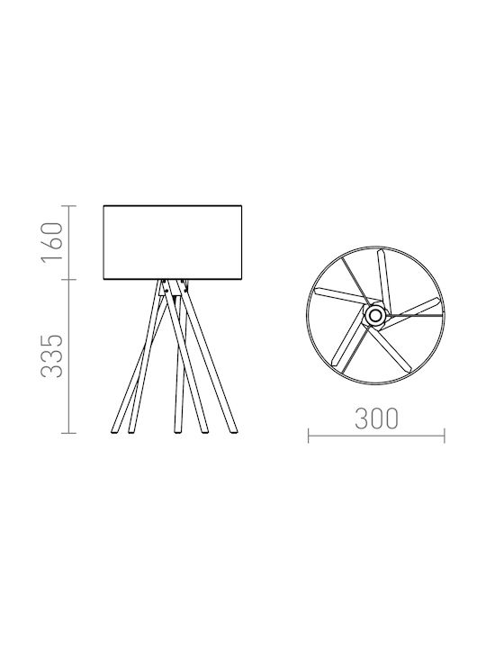Rendl Light Studio El Paso Πορτατίφ για Ντουί E14 με Γκρι Καπέλο και Καφέ Βάση
