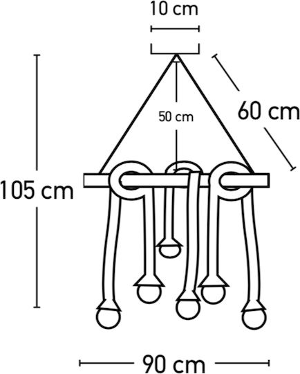 Inlight Pendant Light Brown Rail for 6 Bulbs E27