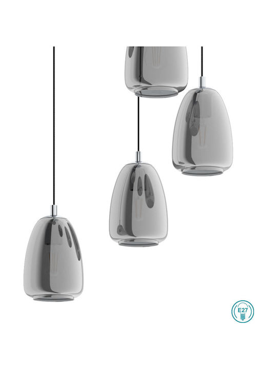 Eglo Alobrase Pendant Chandelier for 5 Bulbs E27 Silver