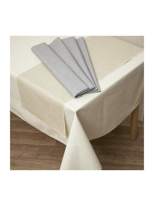 Viopros Ντιάνα Cotton & Polyester Stain Resistant Tablecloth Γκρι 160x280cm