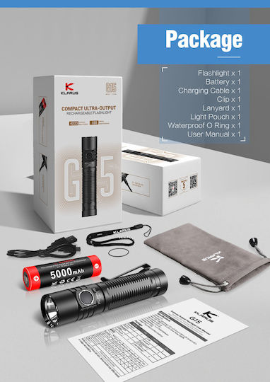 Klarus Wiederaufladbar Taschenlampe LED IPX8 mit maximaler Helligkeit 4000lm