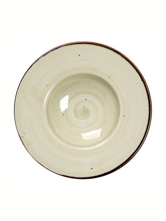 Espiel Terra Plate Pasta made of Porcelain Green Open with Diameter 27cm