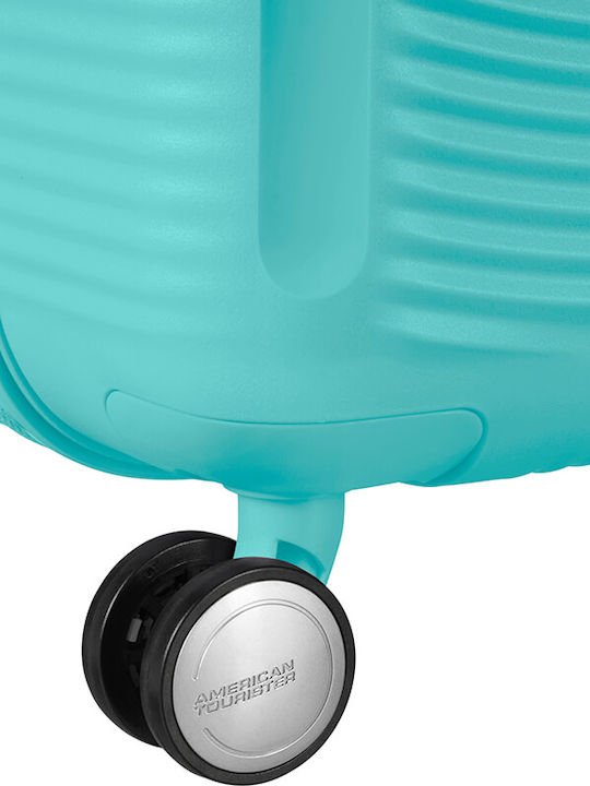 American Tourister Soundbox Spinner Expandable Large Hard Turquoise Suitcase With 4 Wheels Height 77cm