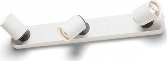 Rendl Light Studio Dugme III Triplu Spot cu Soclu GU10 în Culoare Alb