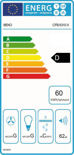 Beko Freistehender Dunstabzug 60cm Inox