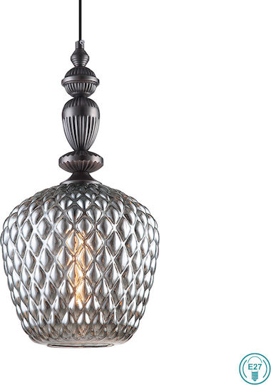 Viokef Salem Adjustable Pendant Light Black with Socket E27 25x250cm