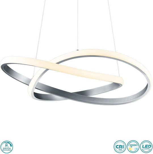 Trio Lighting Course Verstellbar Hängelampe Silber 60cm.
