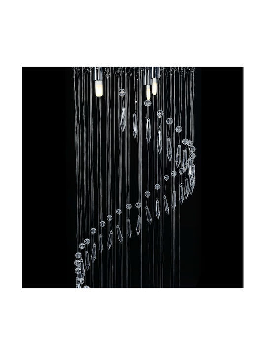 vidaXL Pendant Light Silver with Crystals for Socket G9 30x80cm