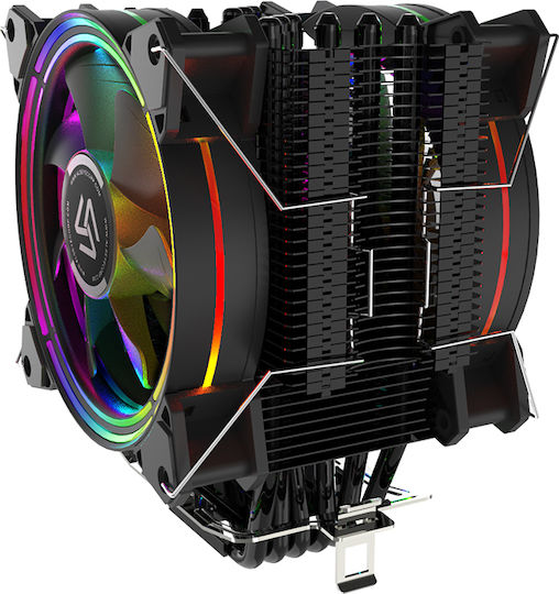Alseye H120D CPU Kühlung Doppellüfter für Socket /A/M/4/ / / /1/1/5/x/ / mit RGB Beleuchtung Schwarz