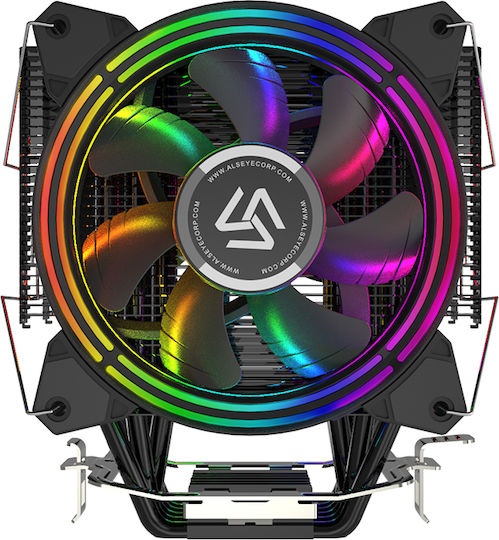 Alseye H120D CPU Kühlung Doppellüfter für Socket /A/M/4/ / / /1/1/5/x/ / mit RGB Beleuchtung Schwarz