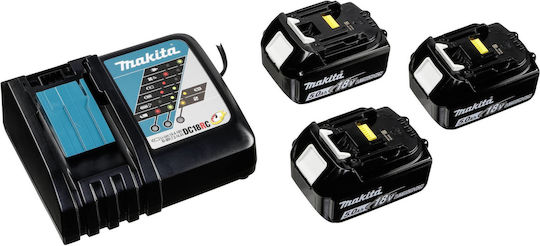 Makita DLX5044TJ Сет Ъглово колело & Двигател за бормашина & Чук & Реципрочен трион & Стъкла Безчетков 18V с 3 батерии 5Ах и куфар