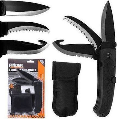 Finder 383 Lock Blade Multi-tool Black with Blade made of Stainless Steel in Sheath