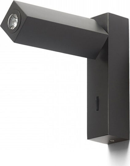 Rendl Light Studio Fado I Wall Μονό LED Φυσικό Λευκό Σποτ σε Μαύρο Χρώμα