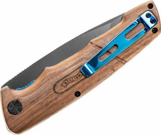 Walther BWK 4 Pocket Knife Black in Leather Sheath