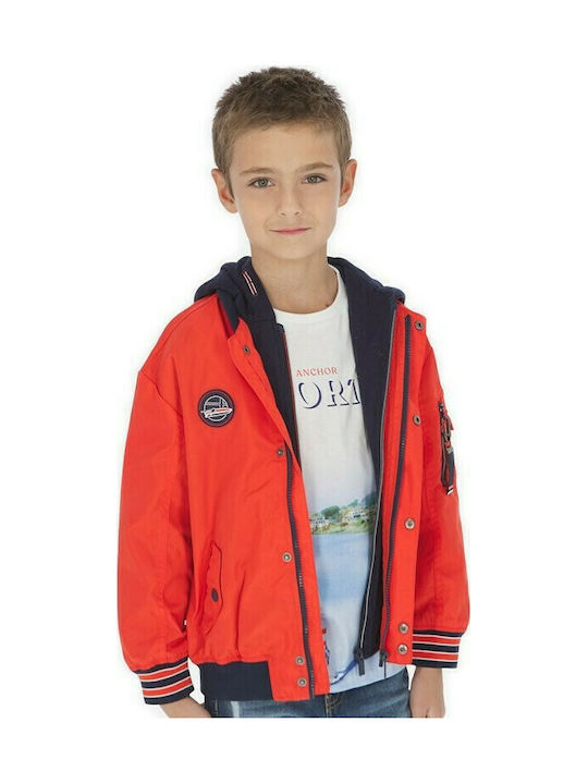 Mayoral Kids Bomber short Hooded Red