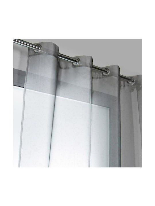 Mc Decor Κουρτίνα με Τρουκς Check Γκρι 140x250εκ.