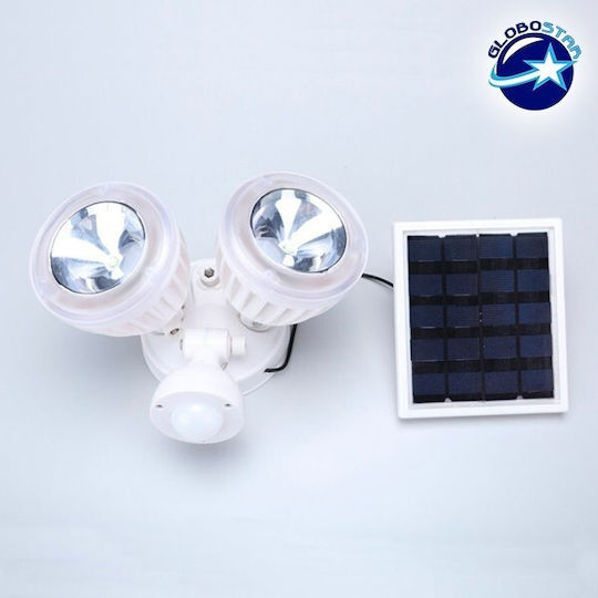 GloboStar Στεγανός Ηλιακός Προβολέας LED 30W Ψυχρό Λευκό 6000K με Αισθητήρα Κίνησης και Φωτοκύτταρο IP65