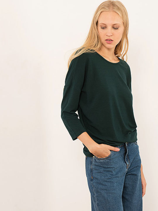 Women's Long Sleeve Sport Knitting Sweater Green