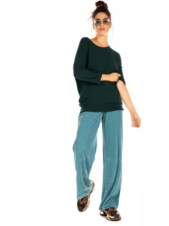 Women's Long Sleeve Sport Knitting Sweater Green