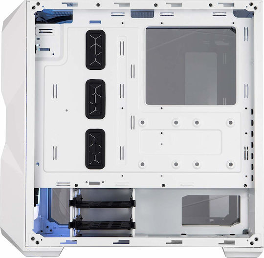 CoolerMaster Masterbox TD500 Mesh Gaming Midi Tower Κουτί Υπολογιστή με Πλαϊνό Παράθυρο και RGB Φωτισμό Mesh White w/ Hub
