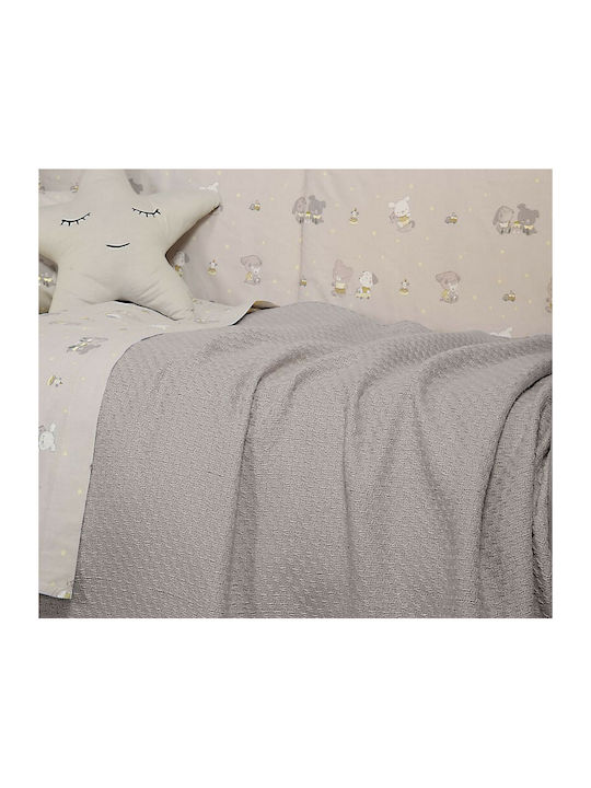 Nef-Nef Homeware Decke Kinderbett Smooth Baumwolle Grey 150x110cm 025715