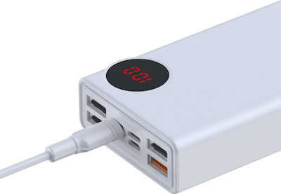 Baseus Mulight Power Bank 30000mAh 33W with 4 USB-A Ports and USB-C Port Quick Charge 3.0 / Power Delivery White
