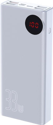 Baseus Mulight Power Bank 30000mAh 33W with 4 USB-A Ports and USB-C Port Quick Charge 3.0 / Power Delivery White