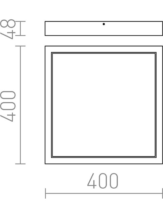 Rendl Light Studio Structural Led Surface Mounted 40x40 Τετράγωνο Εξωτερικό LED Panel 40W με Θερμό Λευκό Φως 3000K 40x40εκ.