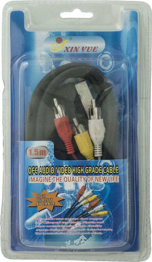 Emos Cable Scart male - Composite male 1.5m Black