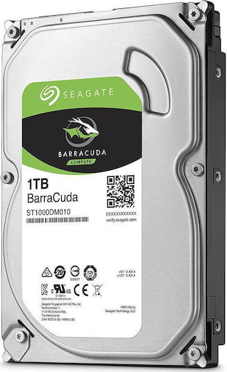 Seagate Barracuda 1TB HDD Σκληρός Δίσκος 3.5" SATA III 7200rpm με 64MB Cache για Desktop ST1000DM010