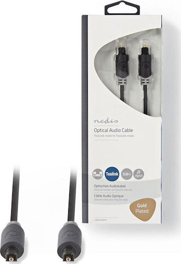 Nedis Optical Audio Cable TOS male - TOS male Μαύρο 2m (CABW25000AT20)