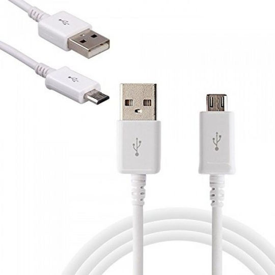 Samsung Regular USB 2.0 to micro USB Cable Λευκό 1m (ECB-DU4AWE)